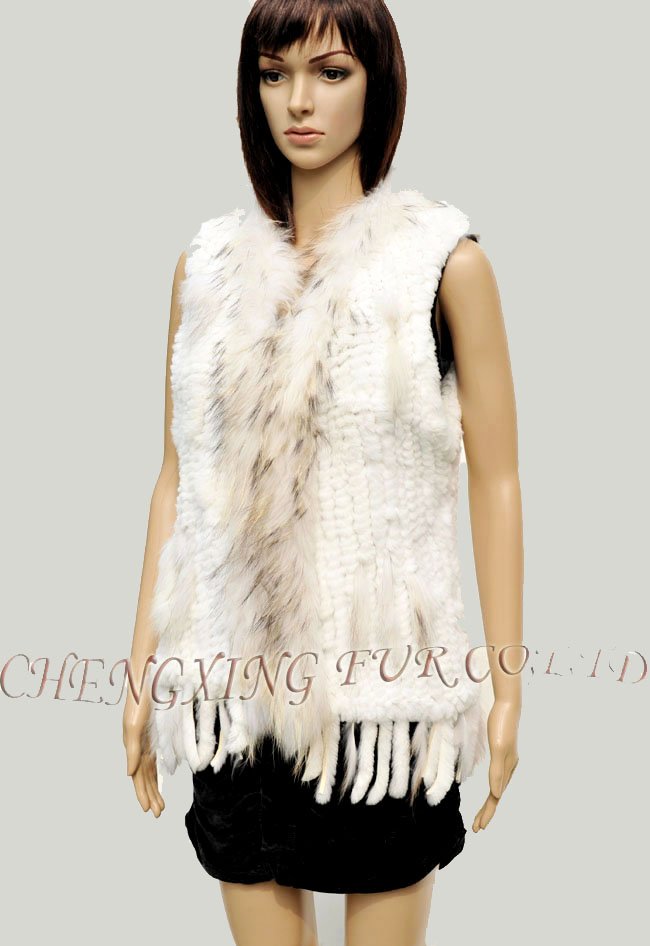 CX-G-B-57G Knit Rabbit Fur Ladies Vest ~ DROP SHIPPING