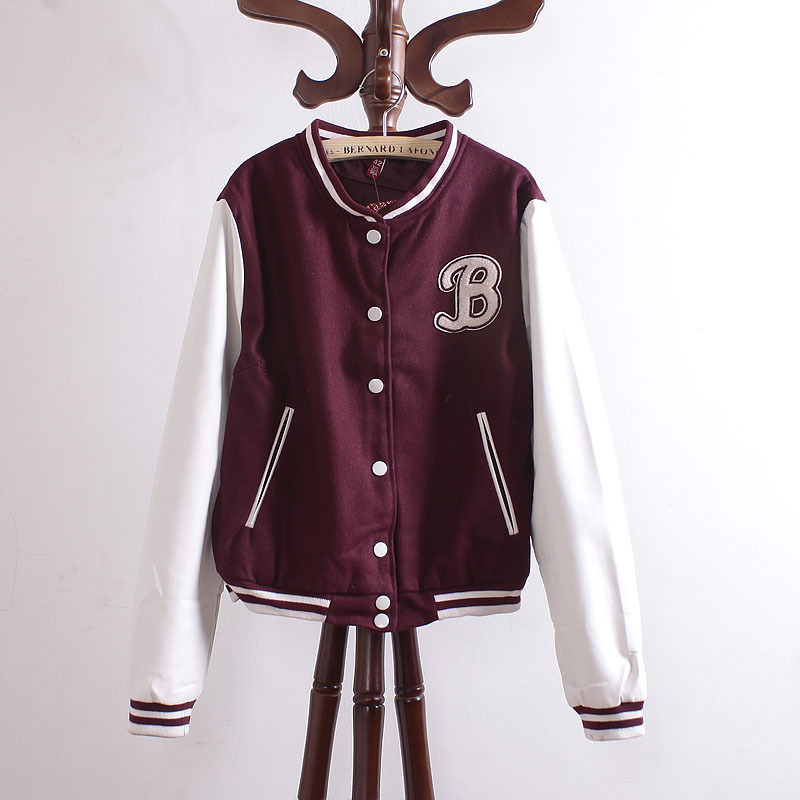 Cx96 women's stand collar patchwork casual long-sleeve jacket baseball uniform short jacket