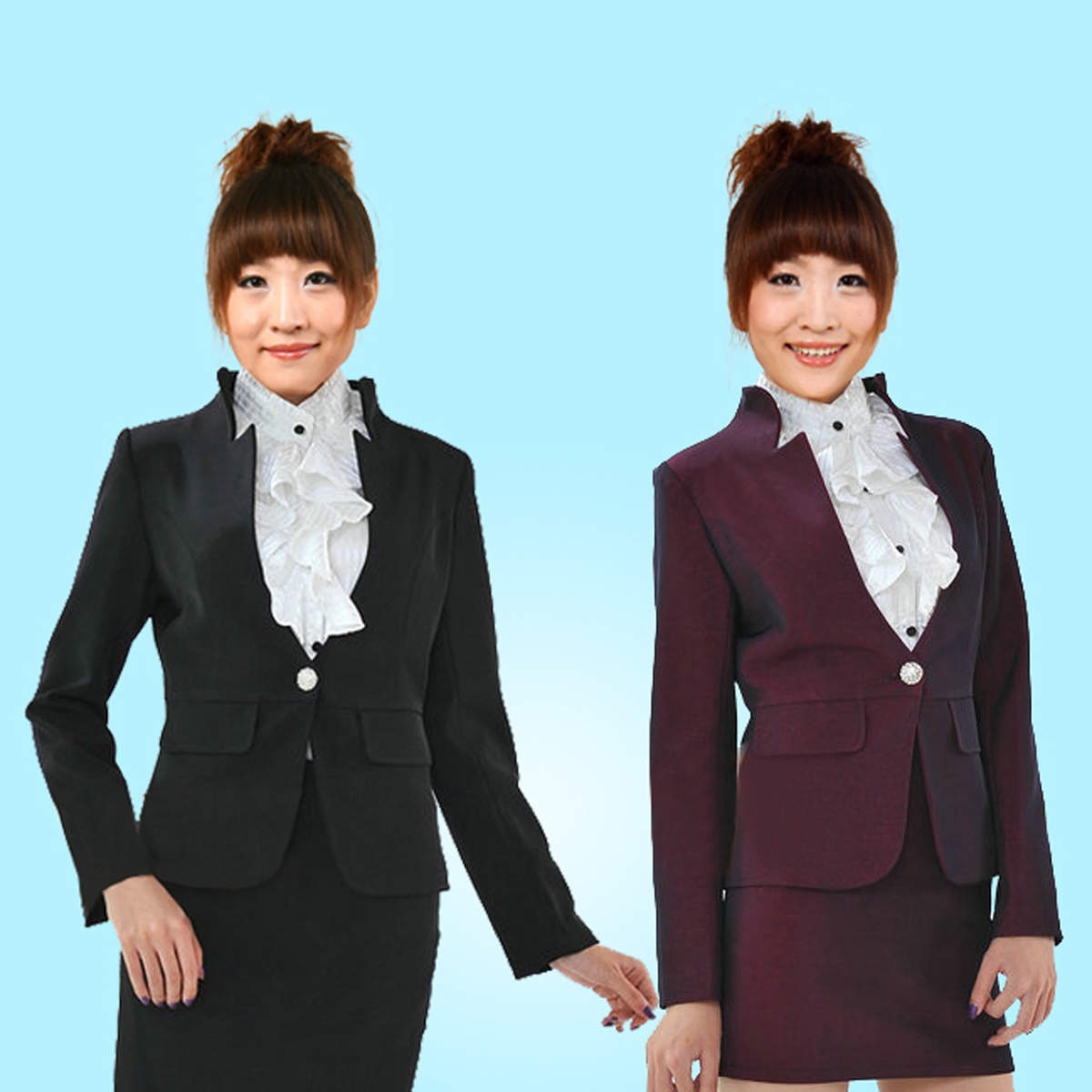 Cy786 women's suit long-sleeve set work wear uniform waiter clothes autumn and winter