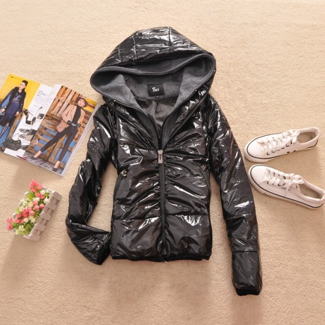 D-31 female autumn and winter wadded jacket cotton-padded jacket double cap double zipper thermal casual slim outerwear 0 .