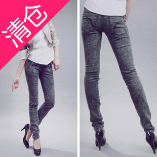 D051-633 female vintage vivi magazine women's denim skinny pants pencil pants