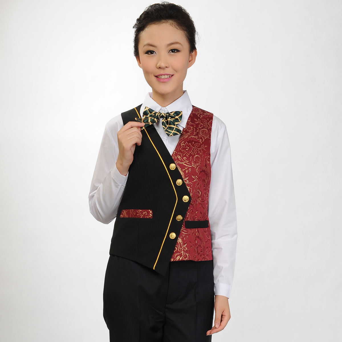 D505ktv vest autumn work wear satin vest clothes