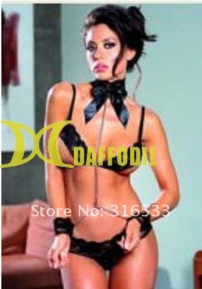 DDstore wholesale womens lingeries sexy sleepwear+Gstring best gift for freinds black lace bodysuit 5sets/lot  DDL104