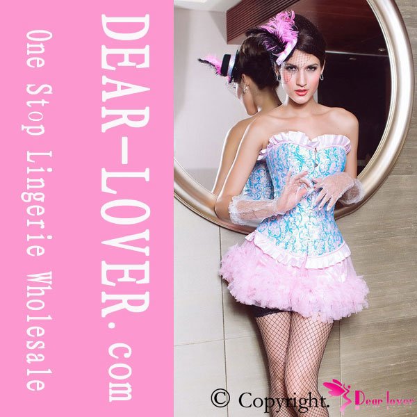 Dear-lover Corset ,  Steel Boned Flat Corset With Pleated Corset  LC5149+ Cheaper price + Free Shipping+ Fast Delivery