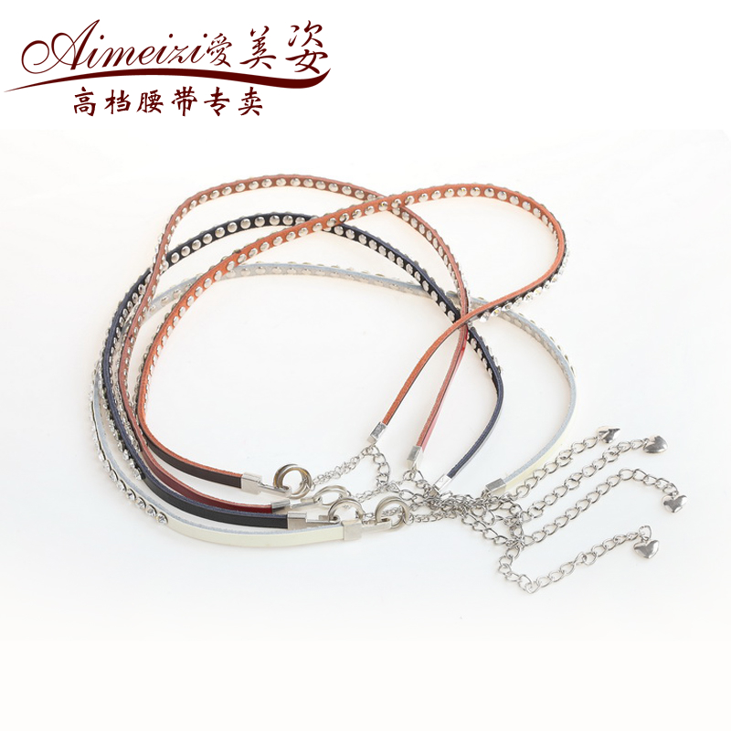 Decoration belt all-match fashion female genuine leather belt rhinestone chain the trend of the hot-selling