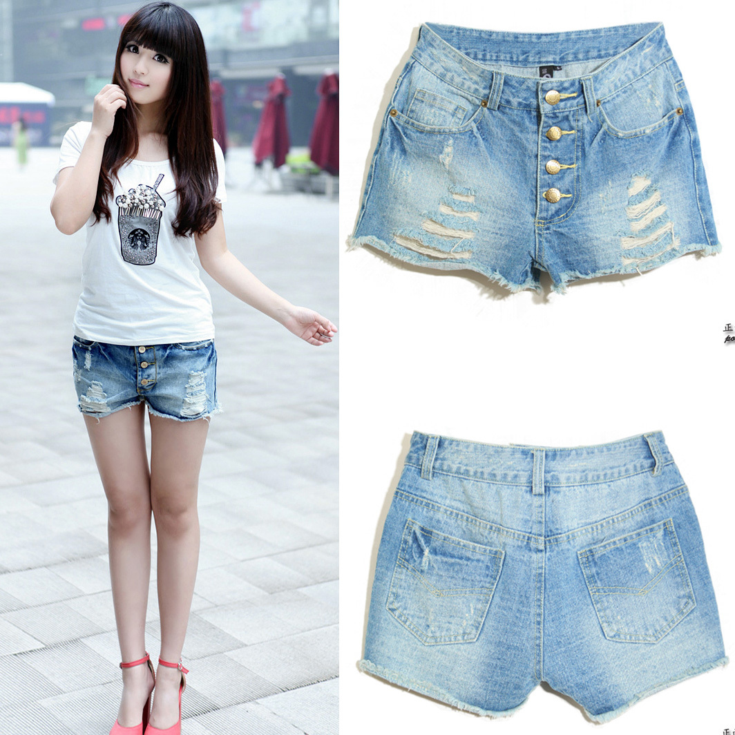 Decoration sexy denim shorts 11190 free shipping