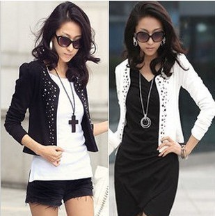 Decorative rivets Slim long-sleeved spring and autumn small jacket