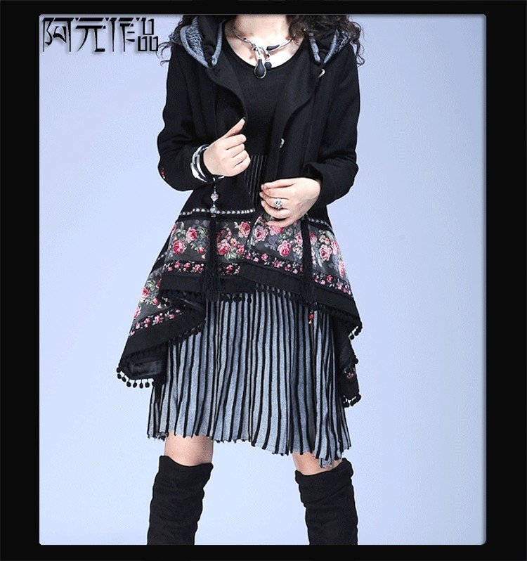 DEMONSTYLE 2012 Autumn New arrival women's coat ,black casual coat D53