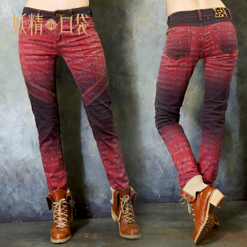 DEMONSTYLE autumn limited edition vintage jeans,women's jeans/pants lady's trousers