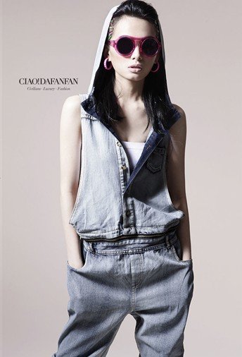 DEMONSTYLE lady's jumpsuit, denim jumpsuit