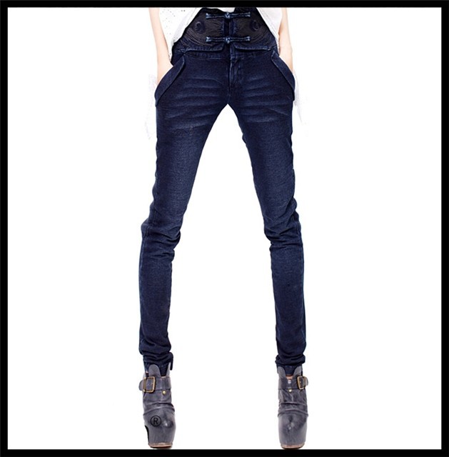 [DEMONSTYLE]lady's trousers,pants,original design trousers,women's jeans KN10626D