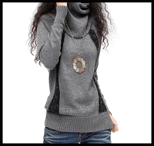 DEMONSTYLE Lady's wool knitting sweater,women's sweater  YB12731D