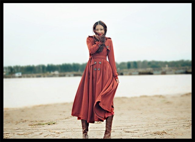 DEMONSTYLE  New arrival women's coat ,lady's long type trench