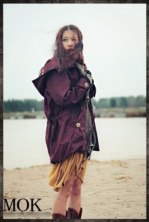 DEMONSTYLE  New arrival women's coat ,lady's long type trench