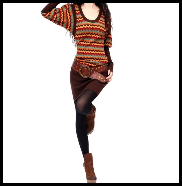 [DEMONSTYLE]Winter item long sleeve knitwear,women's 50% wool sweater LB10327Q