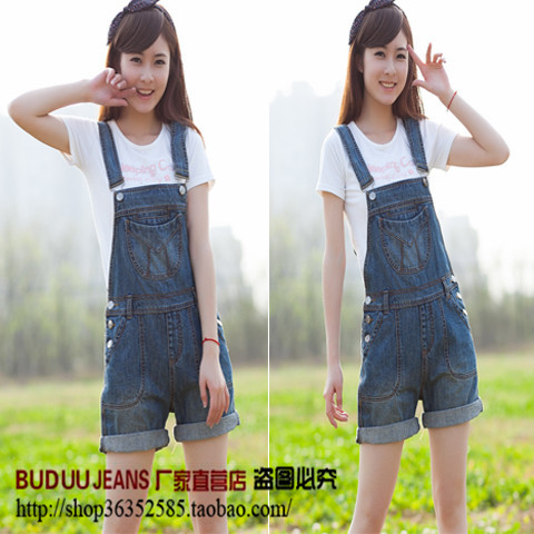 Denim bib pants shorts female summer 2013 bib pants shorts female