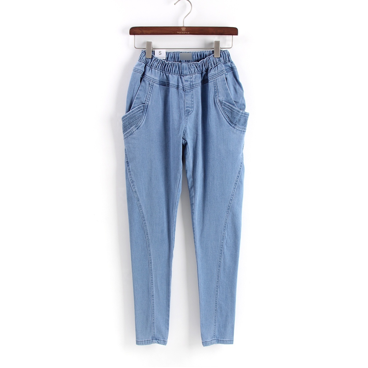 Denim harem pants elastic waist elastic harem pants casual pants 2013 spring women's pants