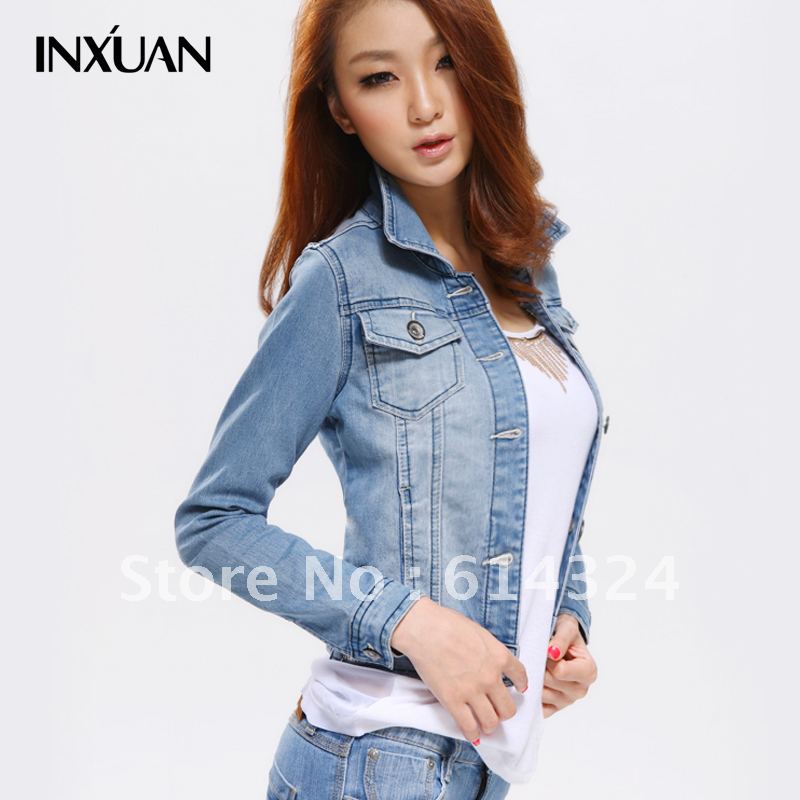 Denim outerwear female long-sleeve top short jacket 2012 autumn women's set