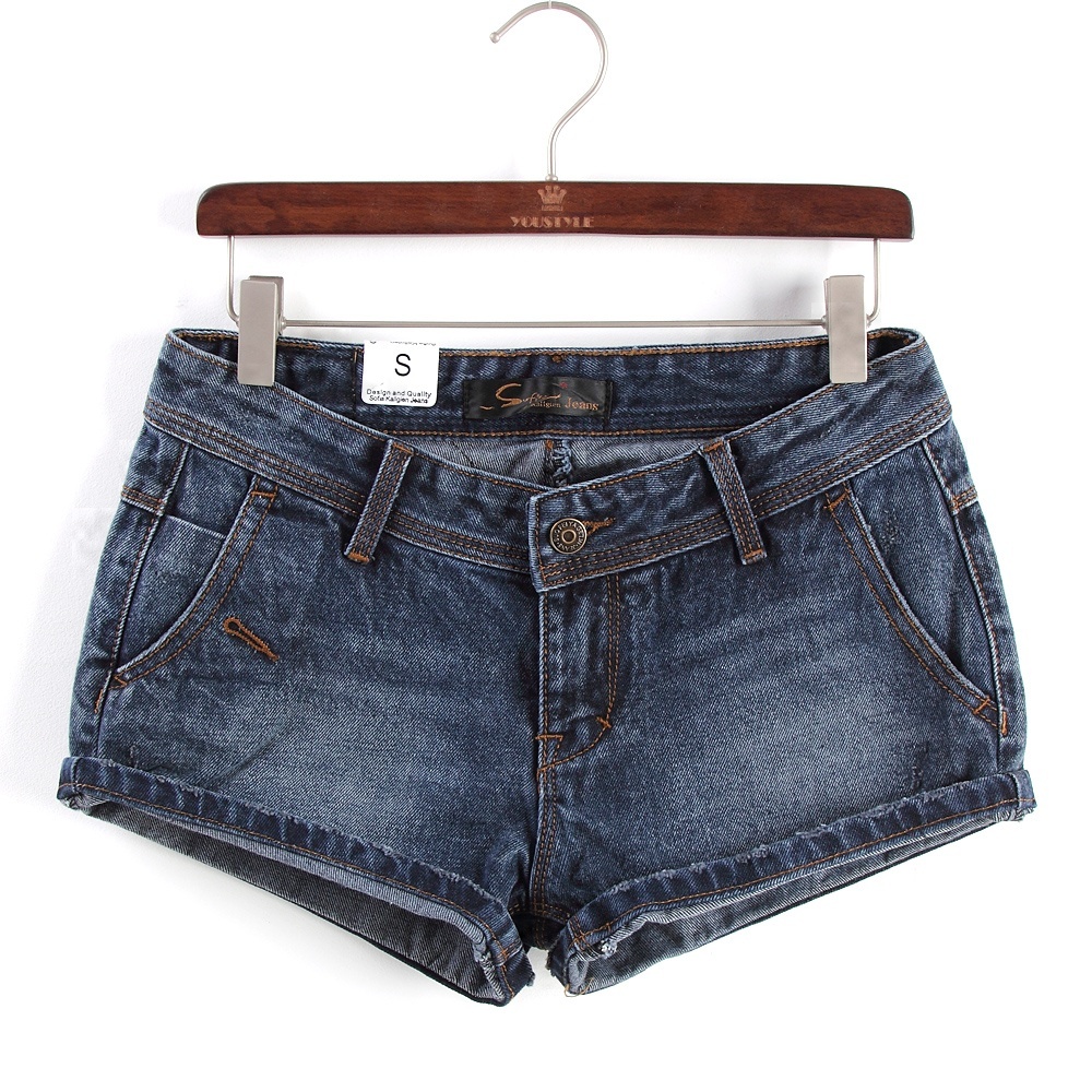 Denim shorts wearing white roll up hem shorts jeans pants 2013 spring women's