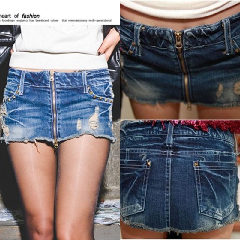 Denim skirt denim short distrressed trousers female skorts pants summer casual shorts