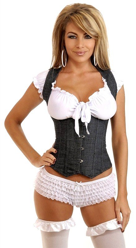 Denim UnderBust Corset 6310+ Cheaper price + Free Shipping + Fast Delivery