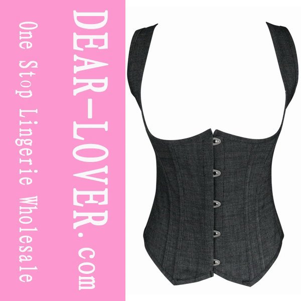 Denim UnderBust Corset LC5197+ Cheaper price + Free Shipping + Fast Delivery