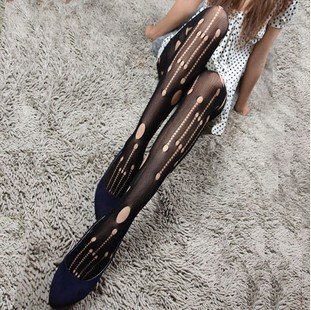 Design Black Holes  Woman's Leggings, Sexy Fishnet Pantyhose,Tear broken hole legging Tight Pants,Free Shipping