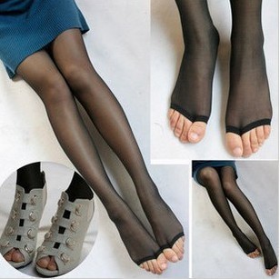 Detonation model wear a personality open toe socks brand fish mouth silk stockings