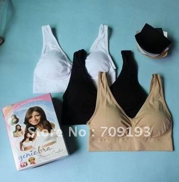 DHL/EMS free shipping 150pcs/lot (3pcs/box) Sports Bra Genie Bra with pads