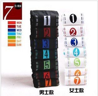 DHL EMS Free Shipping,16PACK/lot 1PACK=7PAIRS Week love socks,seven days seven pairs sports socks, hot sale!