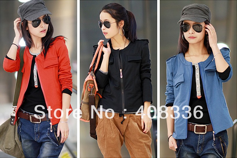 DHL/EMS Free Shipping New Autumn Winter Women's Fashion Buckle shoulder Short Coat (EWY0021)