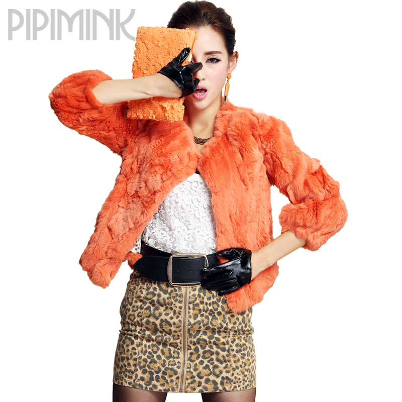 DHL free 2012 women's slim short design rex rabbit hair fur coat