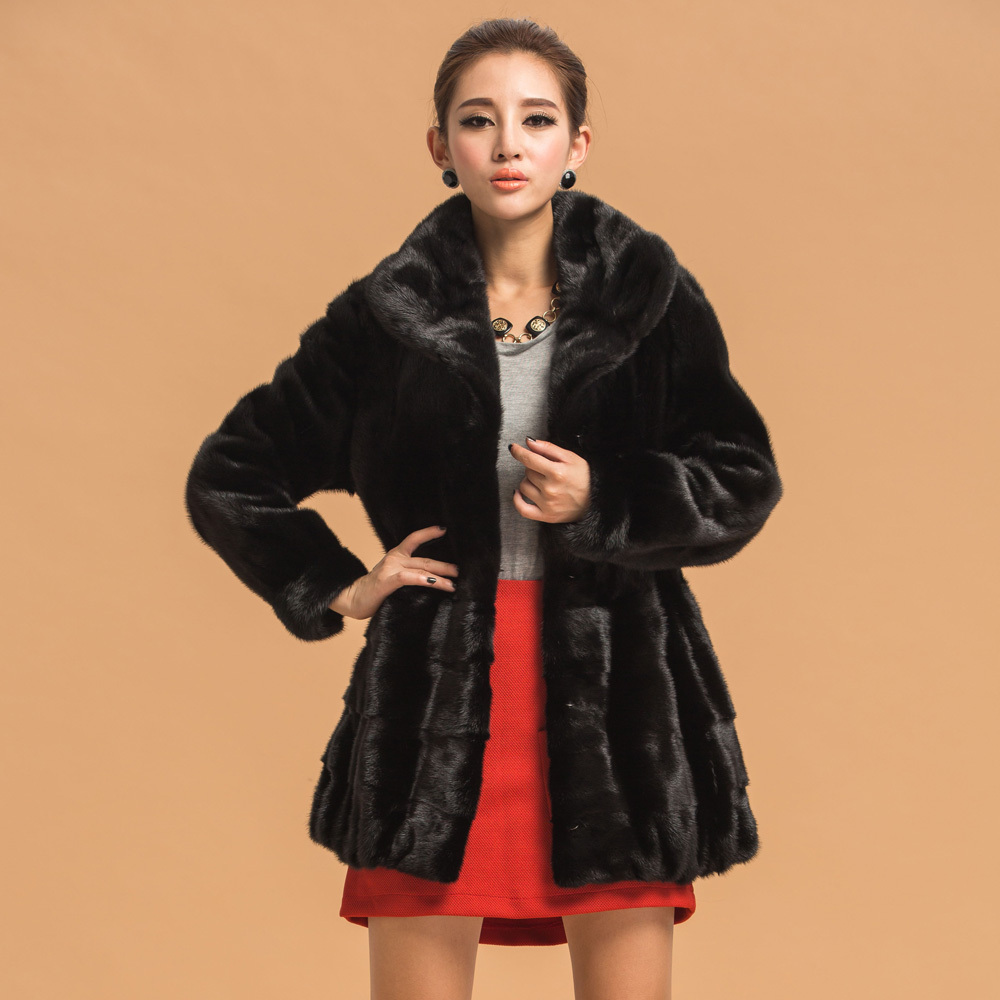 DHL free Pipkin 2012 marten overcoat fashion long design mink zd001