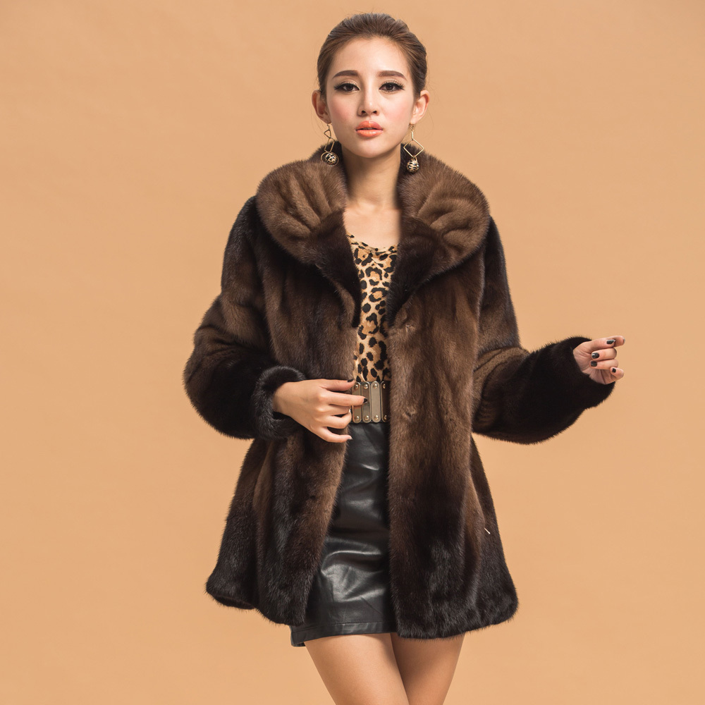 DHL free Pipkin 2012 marten overcoat fashion long design mink zd002