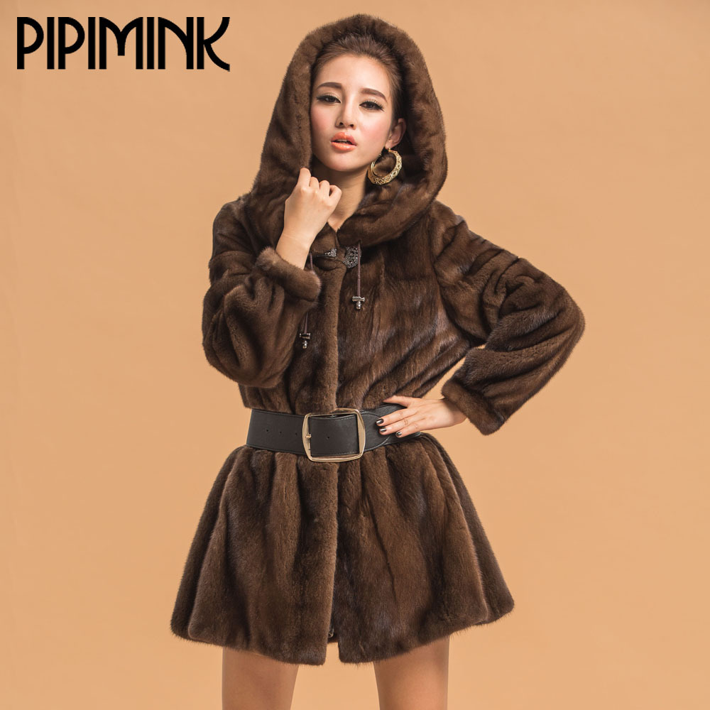 DHL free Pipkin 2012 marten overcoat fashion long design mink zd007