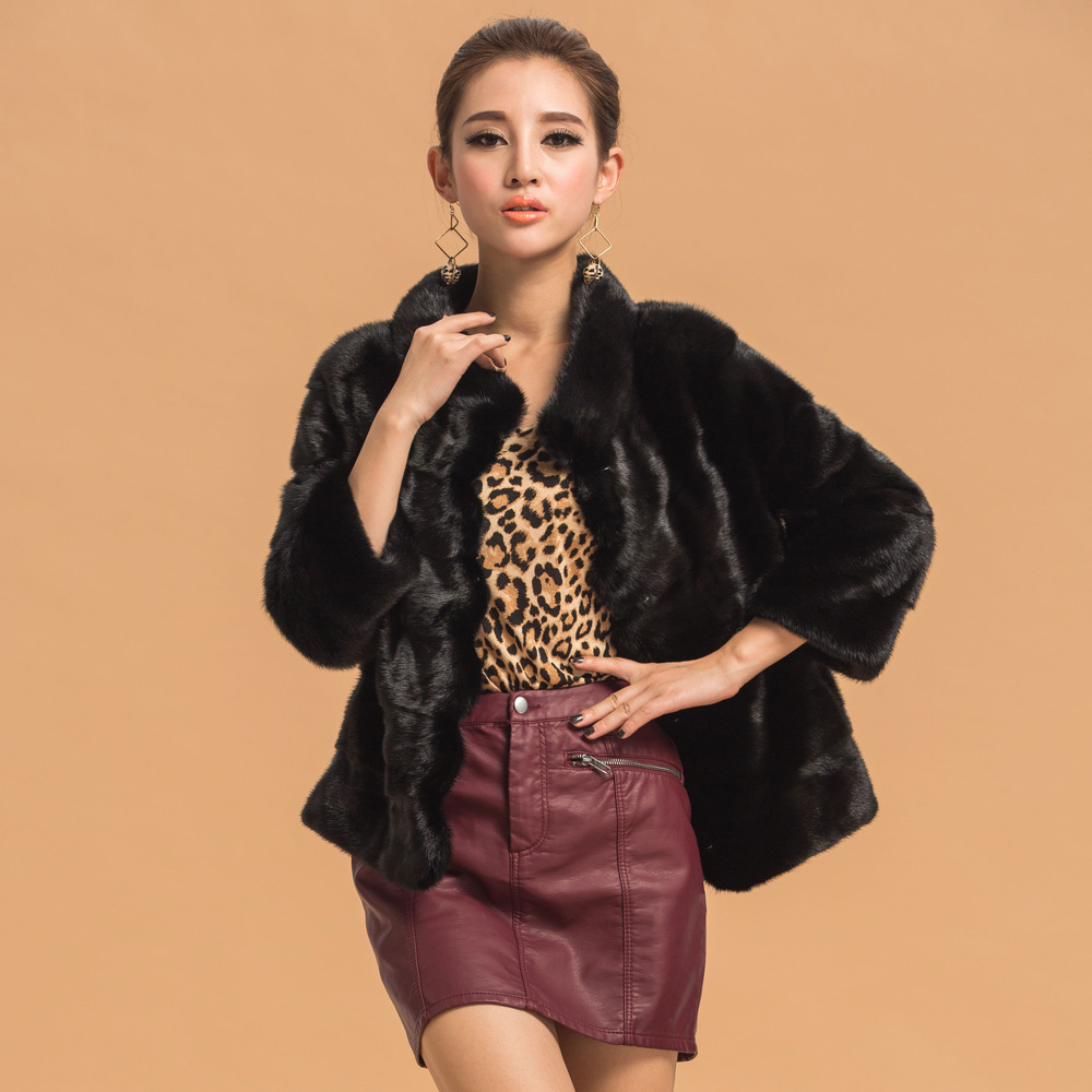 DHL free Pipkin 2012 marten overcoat fashion short design mink zd003