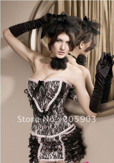 DHL Free Shipping,12PC/LOT,MIX order,Corsets Wholesale Sexy Corsets,High quality,factory price,Lovelace Corset With Skirt LC5120