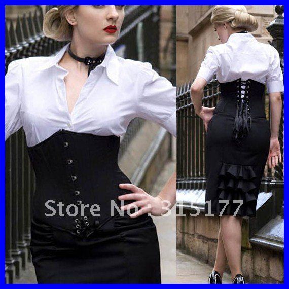 DHL Free shipping 2012 Corset for women Wholesale 10pcs/lot Sexy underwear Lolita Black Evelyn underbust corset 5111