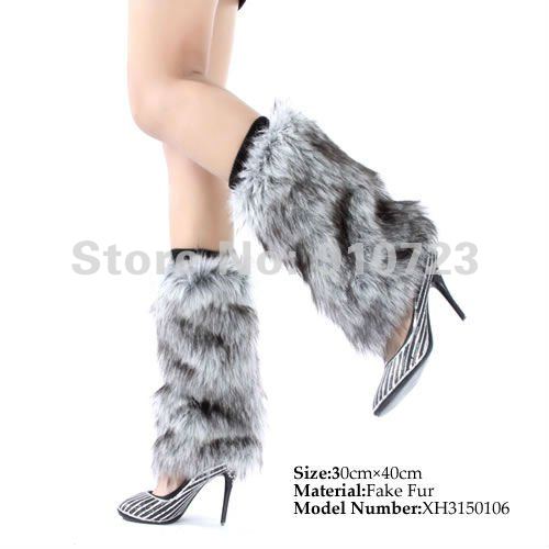 Direct manufacturers Factory Faux Fur foot warmer 2012 New design Fake Fur Leg Warmers Boot Cover Stock NEW STYLE Free Shipping