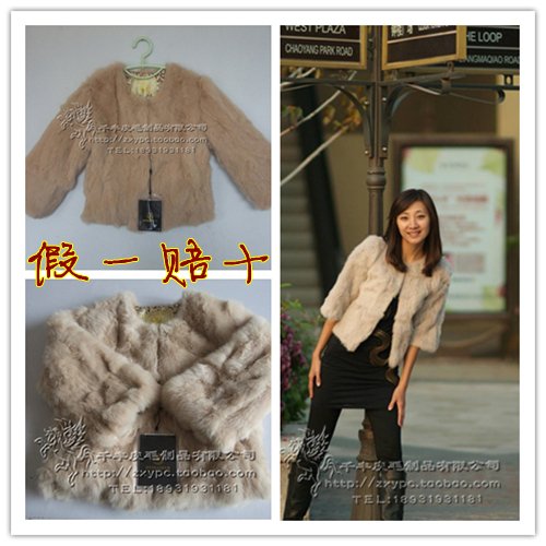 Discount nice fur rabbit fur o-neck 7 short design outerwear overcoat vest