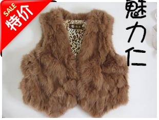 Discount rabbit sweater vest short design fur small vest cape rabbit wool waistcoat