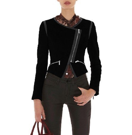 Discount Wholesale 2012 autumn&winter KM designer fashion Snake print jersey black long sleeve o-neck jacket JP030 Free ship