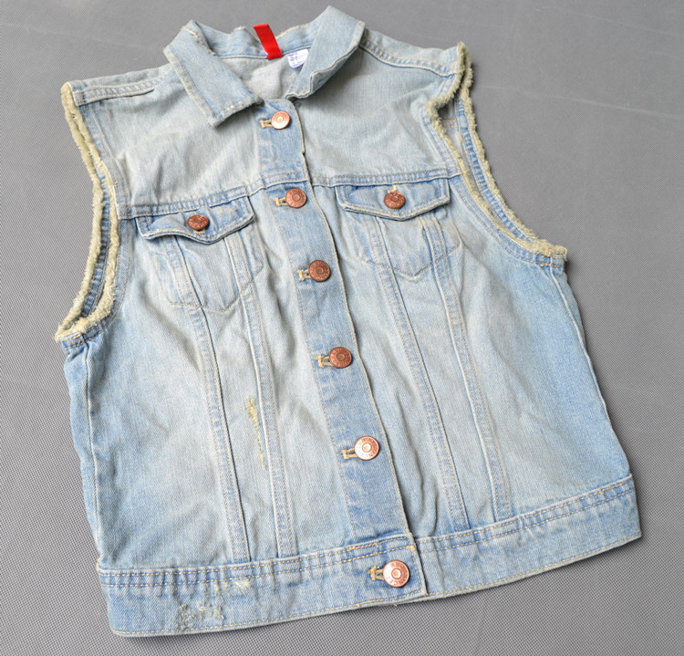 Div ed vintage punk fashionable denim sleeveless vest outerwear