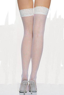 Dl lace decoration straight stockings q7937 black-and-white