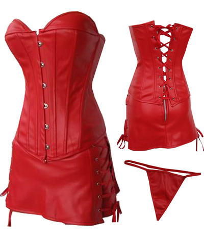 Dl pvc leather red dance party slim vest costumes costume 9102