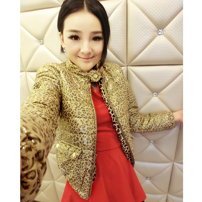 Doll 2012 leopard print down wadded jacket thermal cotton-padded jacket short jacket w867