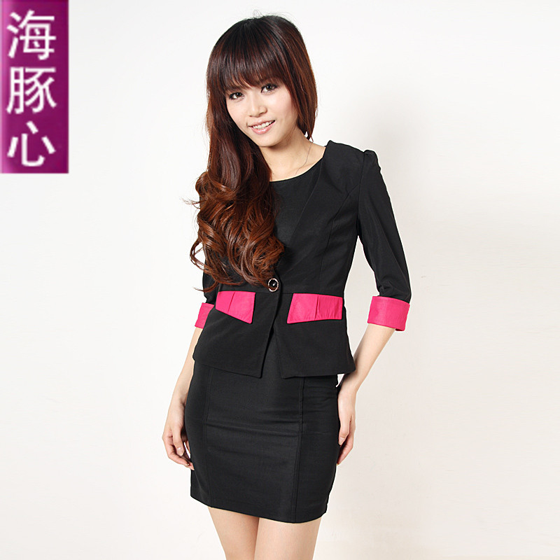 Dolphin 2012 summer clothing clothes work wear plus size work wear skirt dress set