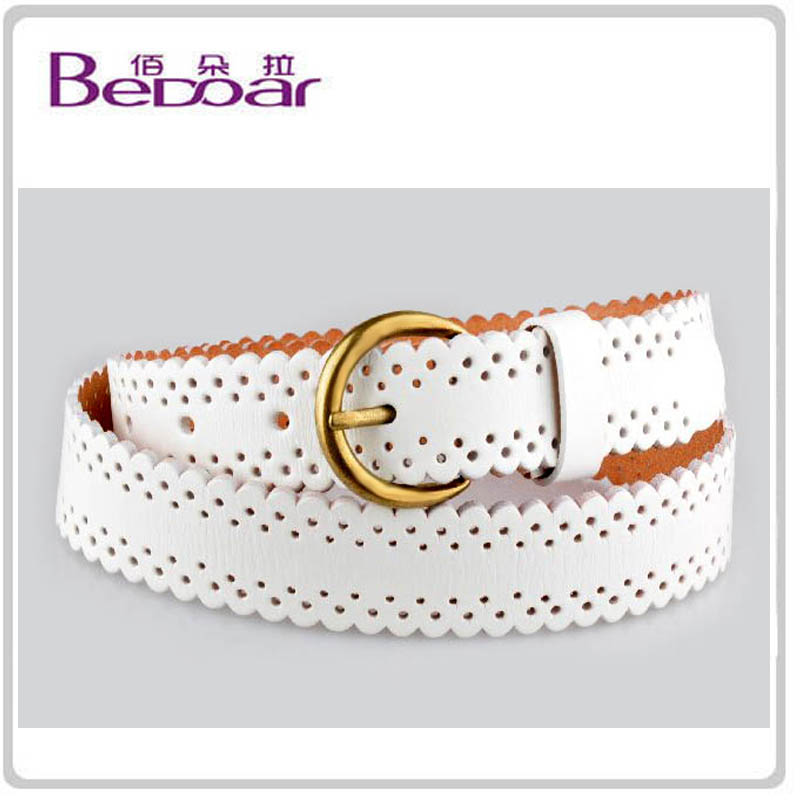 Dora pin buckle cutout first layer of cowhide women's strap belt female genuine leather fashion