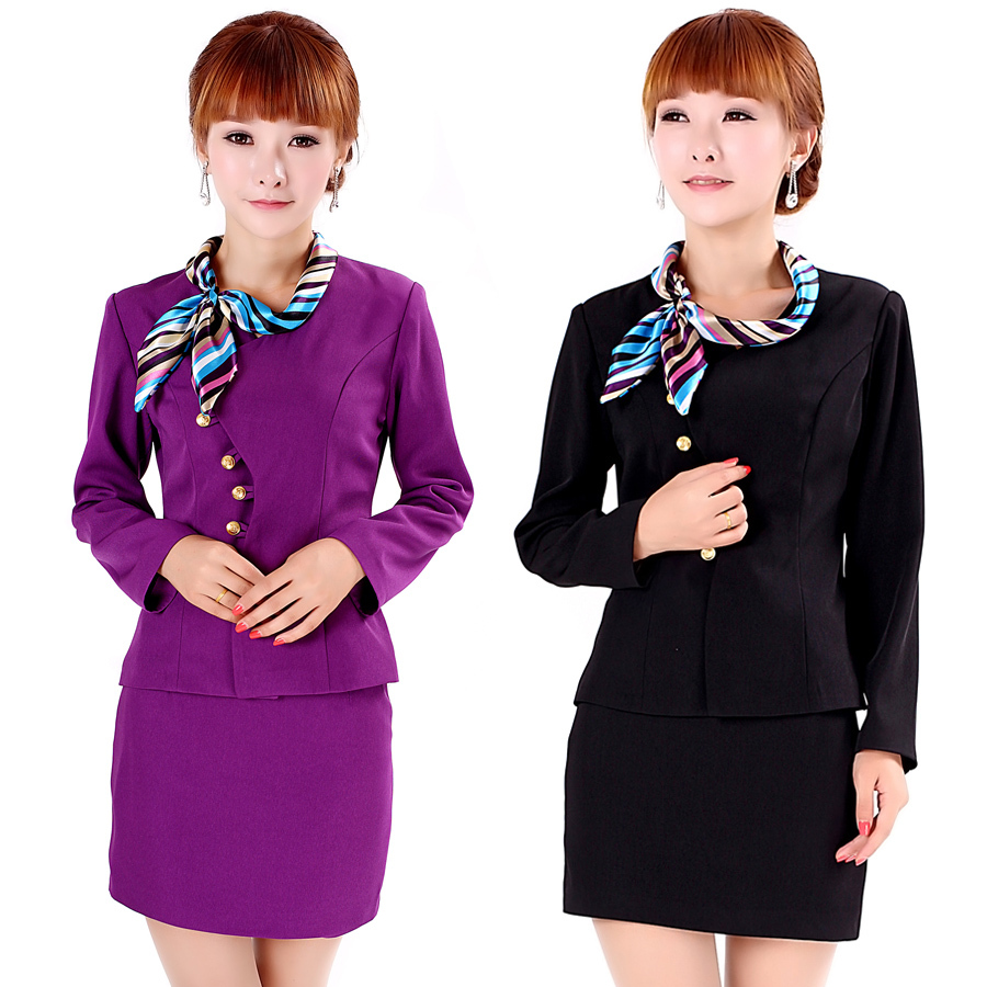 Dorgan work wear work wear autumn and winter long-sleeve stewardess uniforms set female