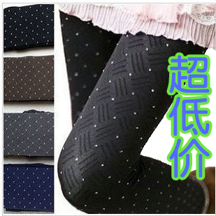 Dot basic pantyhose spring and autumn one piece jacquard stockings velvet female socks